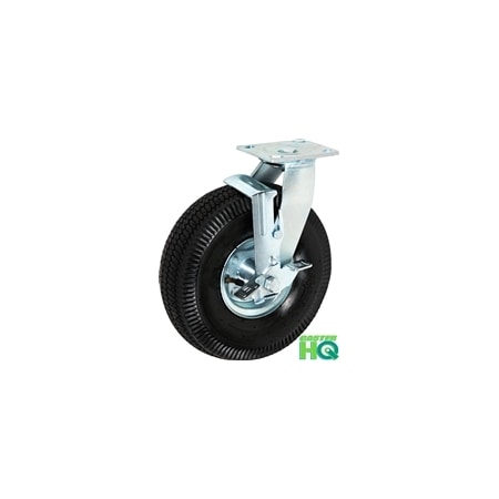 Casterhq 10" Swivel Pneumatic Caster W/ Brake, 4 PLY, 350 LBS Capacity CB-SPC10TLB